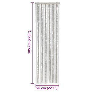 vidaXL Fly Curtain Light Gray and White 56x185 cm Chenille