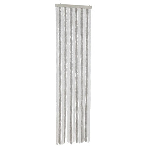 vidaXL Fly Curtain Light Grey and White 56x200 cm Chenille