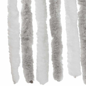 vidaXL Fly Curtain Light Grey and White 56x200 cm Chenille