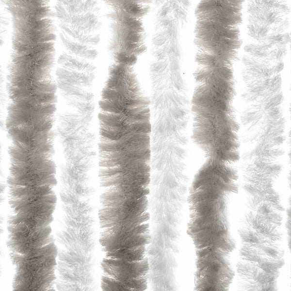 vidaXL Fly Curtain Light Grey and White 56x200 cm Chenille