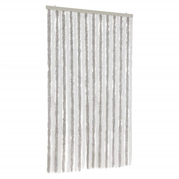 vidaXL Fly Screen Light Grey and White 100x200 cm Chenille