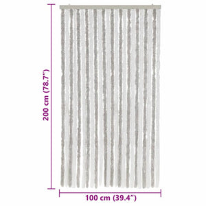 vidaXL Fly Screen Light Grey and White 100x200 cm Chenille