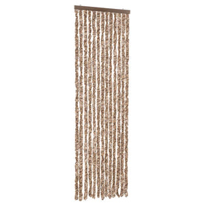 vidaXL Fly Screen Curtain Beige and Dark Brown 56x185 cm Chenille