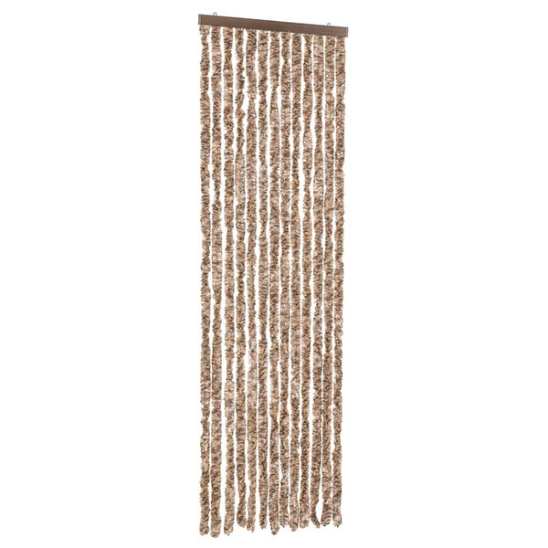 vidaXL Fly Screen Curtain Beige and Dark Brown 56x185 cm Chenille