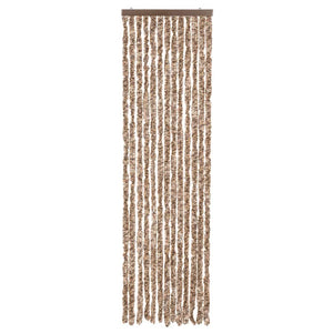 vidaXL Fly Screen Curtain Beige and Dark Brown 56x185 cm Chenille