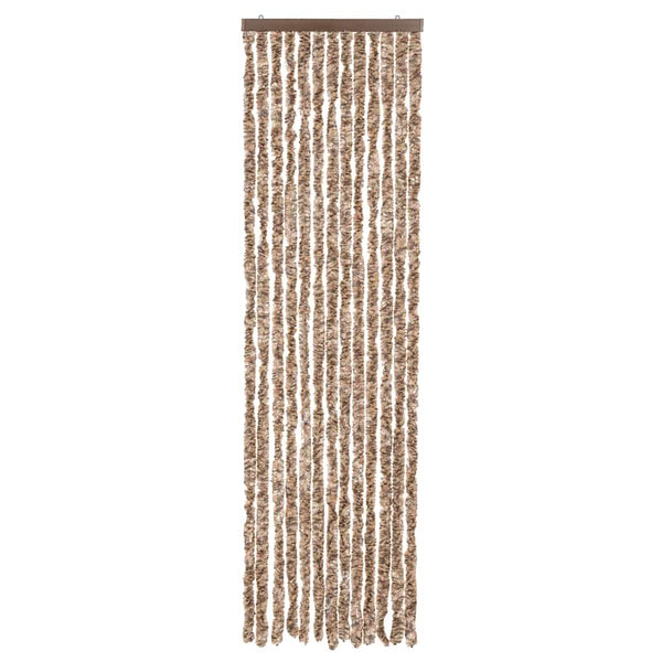 vidaXL Fly Screen Curtain Beige and Dark Brown 56x185 cm Chenille