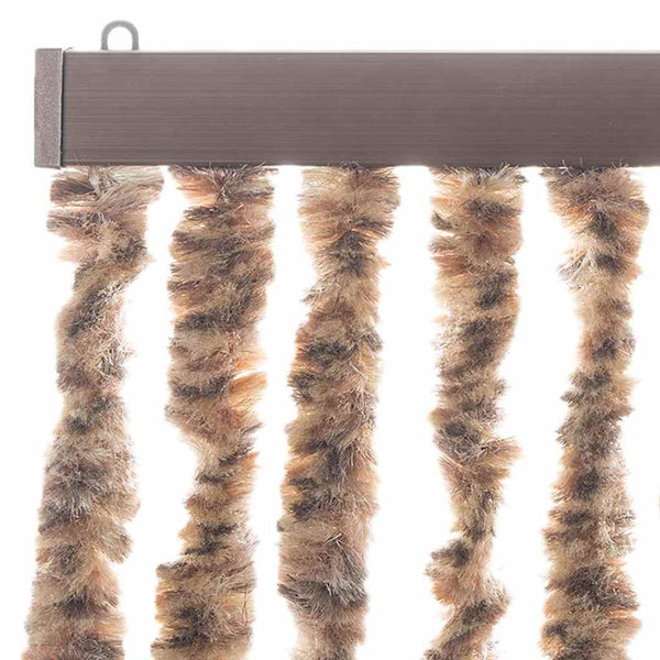 vidaXL Fly Screen Curtain Beige and Dark Brown 56x185 cm Chenille