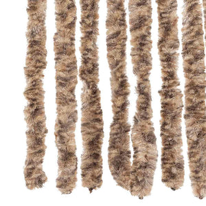 vidaXL Fly Screen Curtain Beige and Dark Brown 56x185 cm Chenille