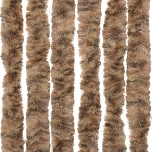 vidaXL Chenille Fly Curtain Beige and Dark Brown 90x200 cm