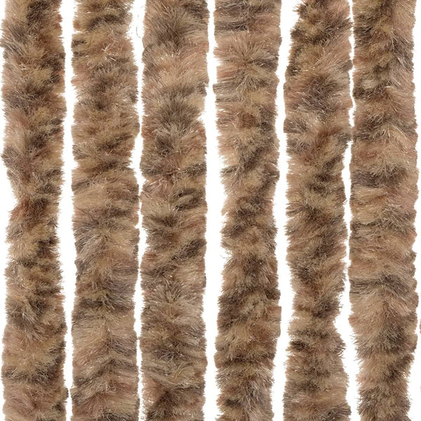 vidaXL Chenille Fly Curtain Beige and Dark Brown 90x200 cm