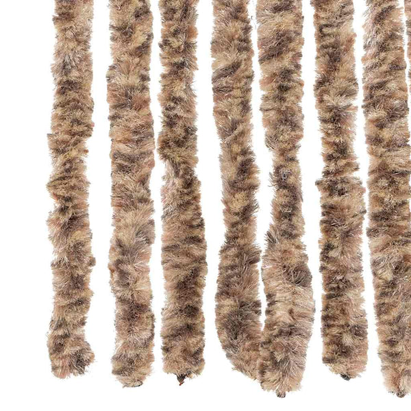 vidaXL Chenille Fly Curtain Beige and Dark Brown 90x220 cm