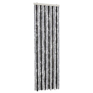 vidaXL Fly Screen Curtain Grey and Black 56x200 cm Chenille