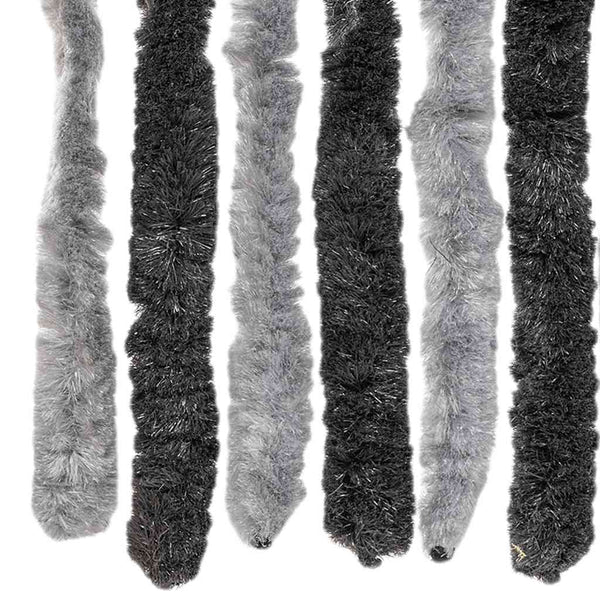 vidaXL Fly Screen Curtain Grey and Black 56x200 cm Chenille