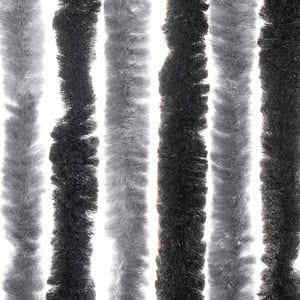 vidaXL Fly Screen Curtain Grey and Black 56x200 cm Chenille