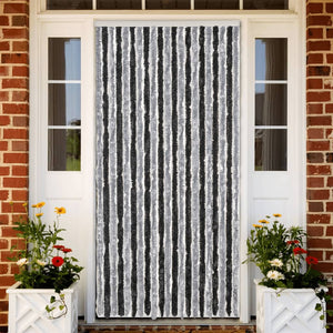 vidaXL Chenille Door Curtain Grey and Black 90x220 cm
