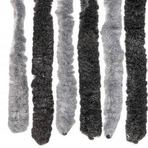 vidaXL Chenille Door Curtain Grey and Black 100x200 cm