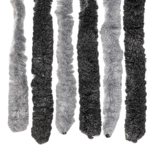 vidaXL Chenille Fly Curtain Grey and Black 100x220 cm