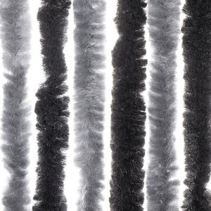 vidaXL Chenille Fly Curtain Grey and Black 100x220 cm