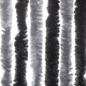vidaXL Chenille Door Curtain Grey and Black 100x230 cm