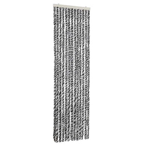 vidaXL Fly Curtain Grey, Black and White 56x200 cm Chenille