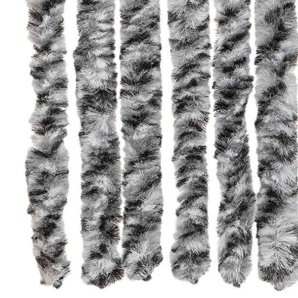 vidaXL Fly Curtain Grey, Black and White 56x200 cm Chenille