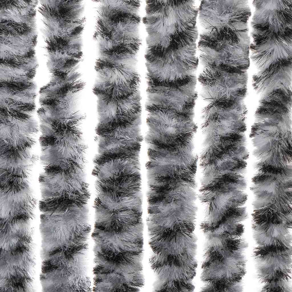 vidaXL Fly Curtain Grey, Black and White 56x200 cm Chenille