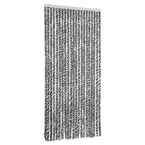 vidaXL Chenille Fly Curtain Grey, Black and White 90x200 cm