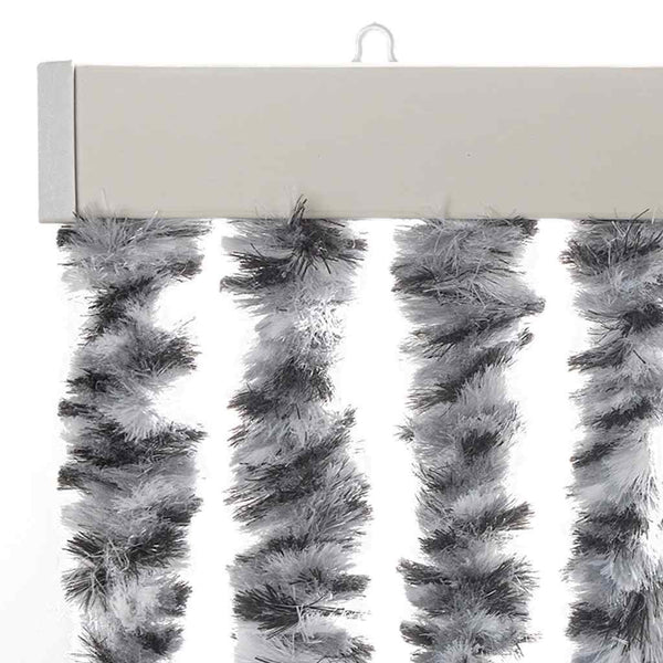 vidaXL Chenille Fly Curtain Grey, Black and White 90x200 cm