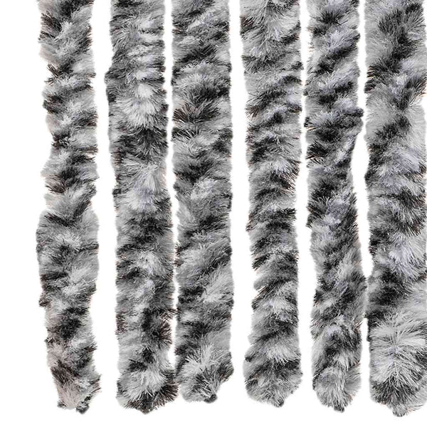 vidaXL Chenille Fly Curtain Grey, Black and White 90x200 cm