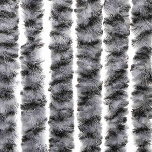 vidaXL Chenille Fly Curtain Grey, Black and White 90x200 cm