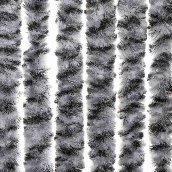 vidaXL Chenille Fly Curtain Grey, Black and White 90x200 cm