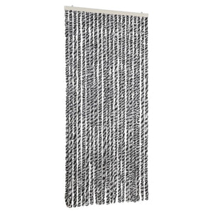 vidaXL Chenille Door Curtain Grey, Black and White 90x220 cm