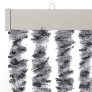 vidaXL Chenille Fly Curtain Grey, Black and White 100x200 cm