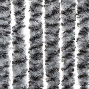 vidaXL Chenille Fly Curtain Grey, Black and White 100x200 cm