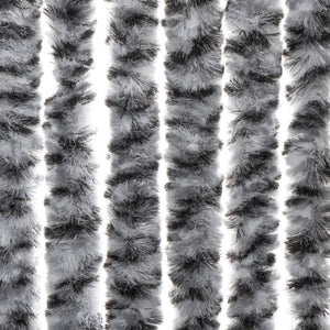 vidaXL Chenille Fly Curtain Grey, Black and White 100x220 cm