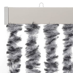 vidaXL Chenille Fly Curtain Grey, Black and White 100x230 cm