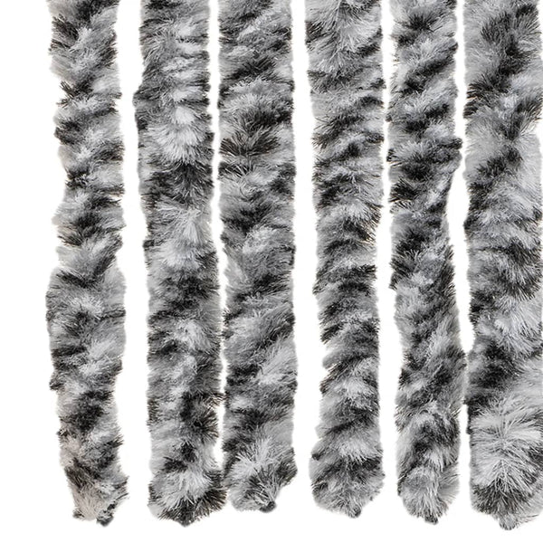 vidaXL Chenille Fly Curtain Grey, Black and White 100x230 cm