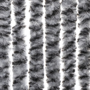 vidaXL Chenille Fly Curtain Grey, Black and White 100x230 cm