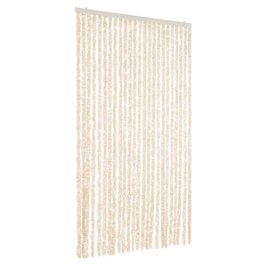vidaXL Chenille Door Curtain Beige and White 100x220 cm