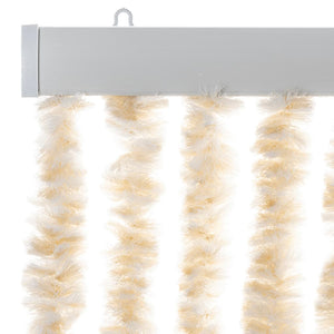vidaXL Chenille Door Curtain Beige and White 100x220 cm