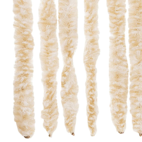 vidaXL Chenille Door Curtain Beige and White 100x220 cm