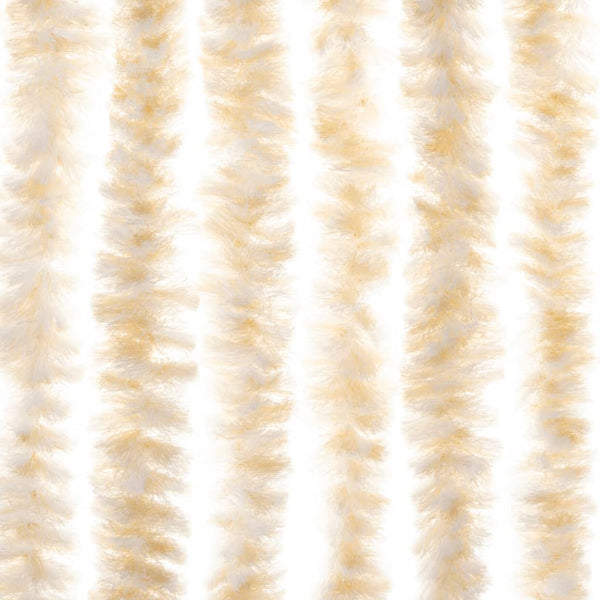 vidaXL Chenille Door Curtain Beige and White 100x220 cm