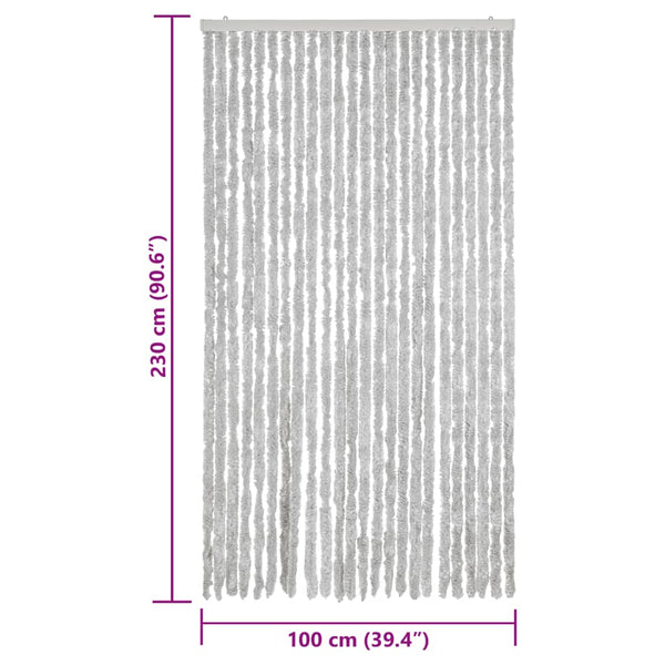 vidaXL Chenille Door Curtain Grey 100x230 cm