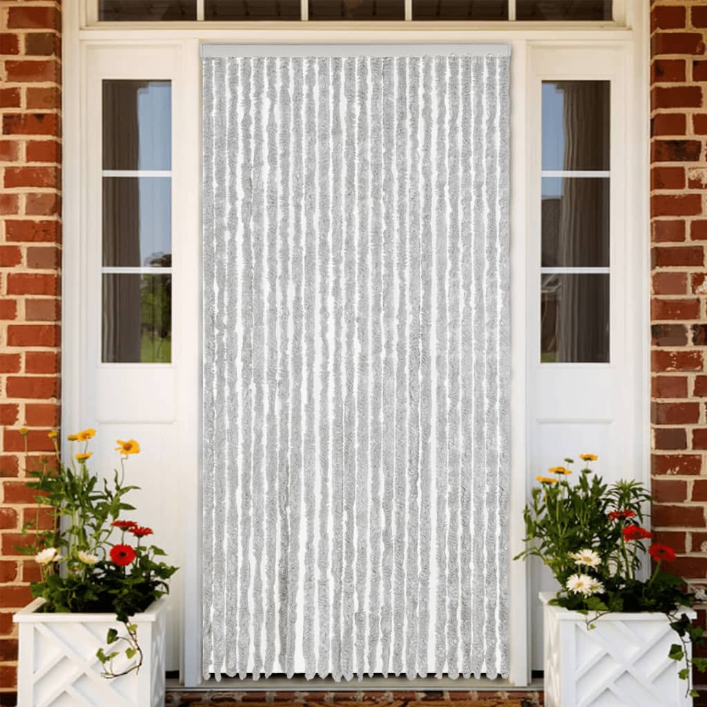 vidaXL Chenille Door Curtain Grey 100x230 cm