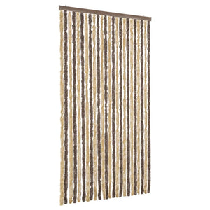 vidaXL Chenille Fly Curtain Dark Brown and Beige 100x230 cm