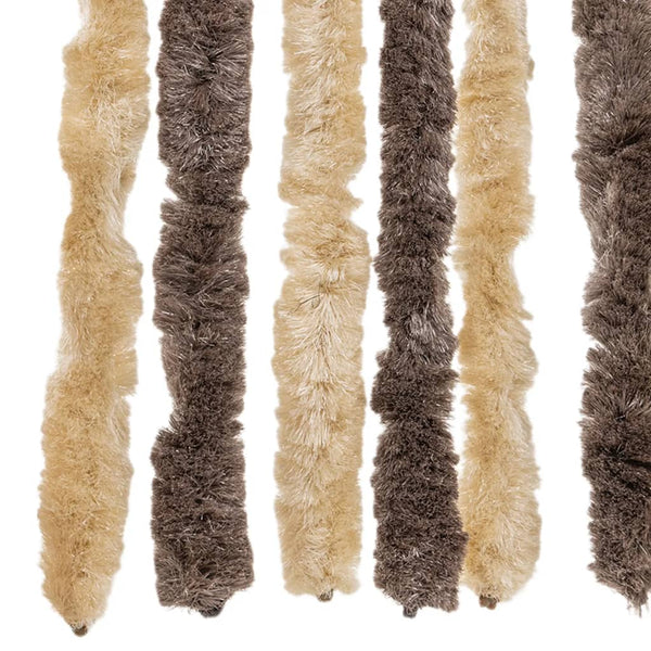 vidaXL Chenille Fly Curtain Dark Brown and Beige 100x230 cm