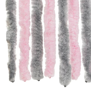 vidaXL Fly Screen Curtain Silver-Grey and Pink 90x220 cm Chenille