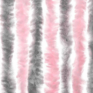 vidaXL Chenille Fly Curtain Silver-Gray and Pink 100x200 cm