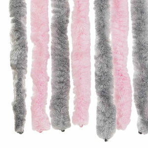 vidaXL Chenille Fly Curtain Silver-Gray and Pink 100x200 cm