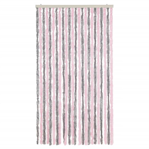 vidaXL Fly Curtain Silver-Grey and Pink 100x220 cm Chenille